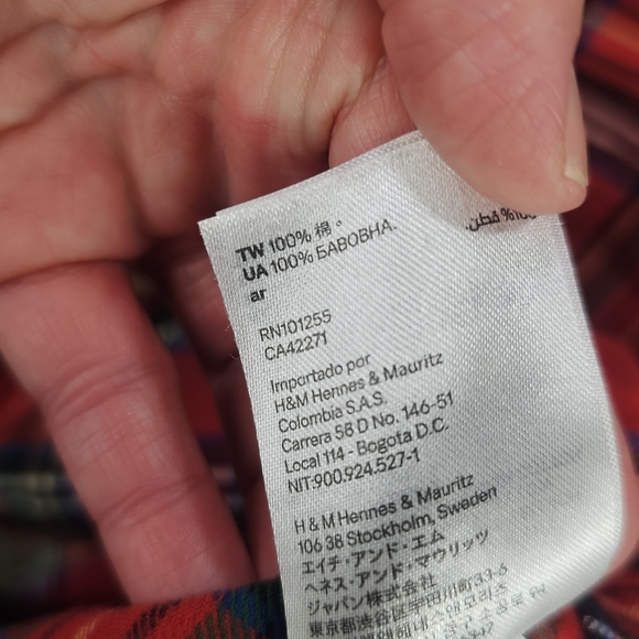 Divided By H&M Multi Color Long Sleeve Button Down Flannel Shirt Size Medium - Picture 5 of 12